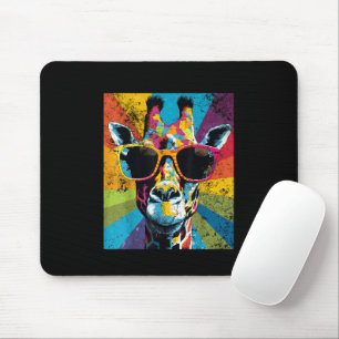 Giraffe Vintage Sunglasses Funny African Animal Mouse Mat