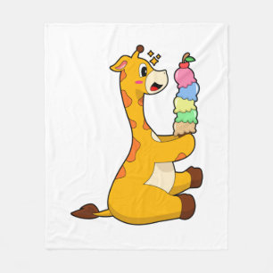 Giraffe Waffle ice cream Fleece Blanket