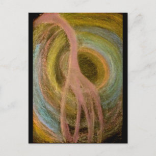 Giraffe wakes postcard