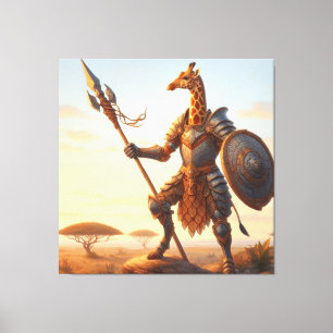 Giraffe warrior canvas print