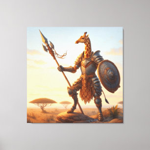 Giraffe warrior canvas print