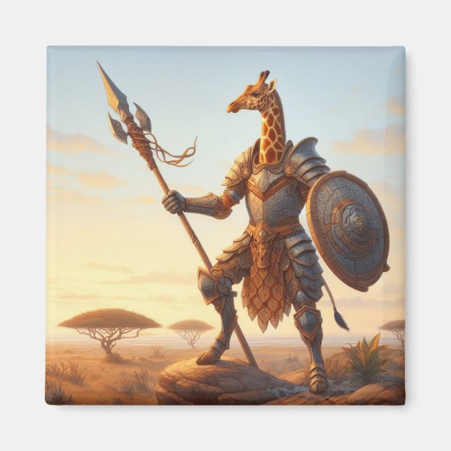 Giraffe warrior magnet (Front)