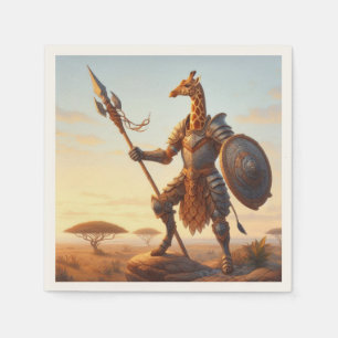 Giraffe warrior napkin