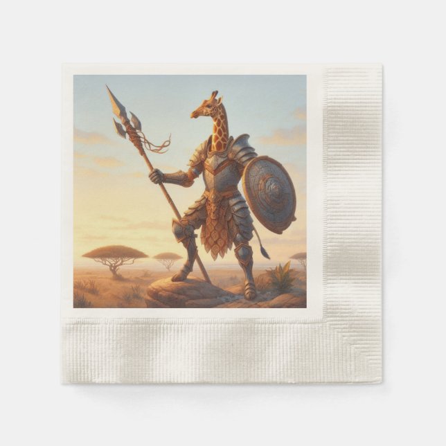 Giraffe warrior napkin (Front)