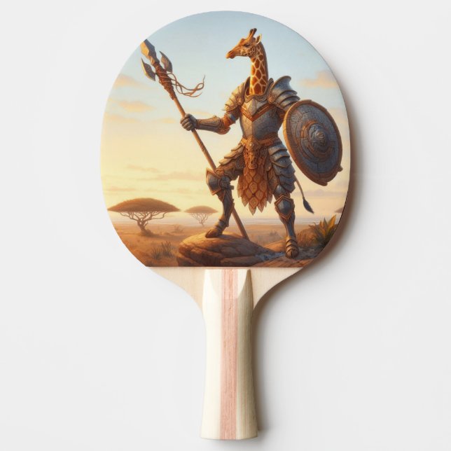 Giraffe warrior ping pong paddle (Front)