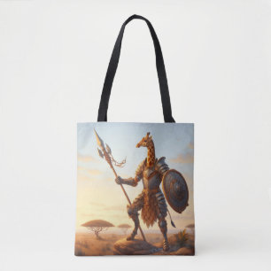 Giraffe warrior tote bag