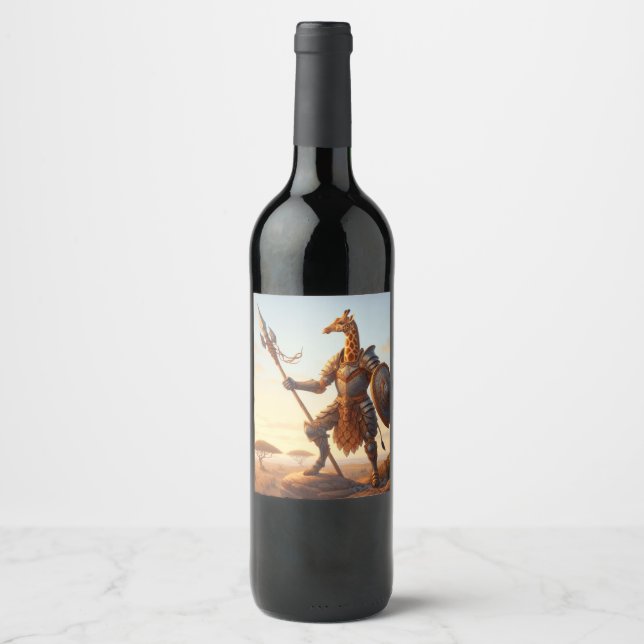 Giraffe warrior wine label (Front)