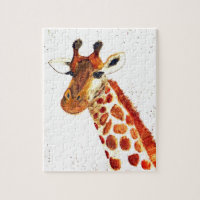 Giraffe watercolor animals Safari kids humour zoo