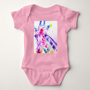 Giraffe Watercolor Babies Purple Gifts Lavender Baby Bodysuit