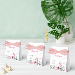 Giraffe Watercolor Pink Floral Favour Box