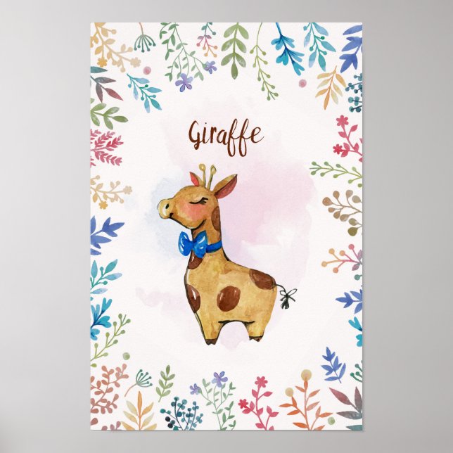 Giraffe watercolor poster (Front)