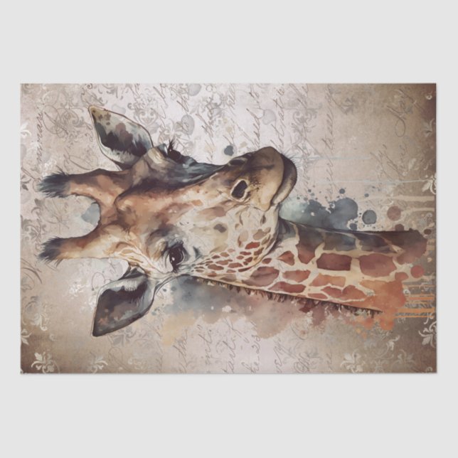 Giraffe Watercolor Tissue Paper (Front)
