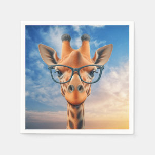 Giraffe Wearing Eyeglasses Napkin