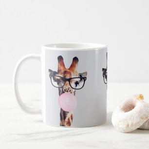 GIRAFFE WEARING GLASSES COFFEE MUG