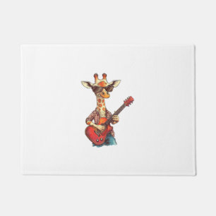 Giraffe Wearing Sunglasses Playing Guitar Musician Doormat