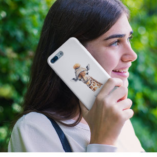Giraffe wearing winter hat customisable Poster iPhone 11 Pro Case