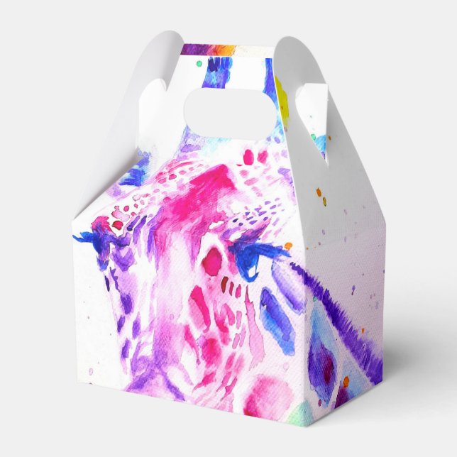 Giraffe Wedding Cake Favour Box Zoo Animal (Front Side)