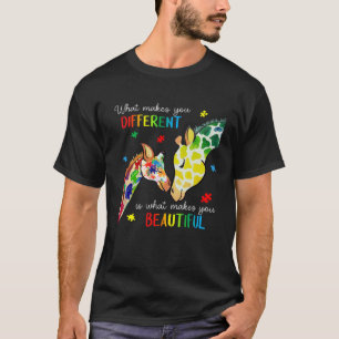 Giraffe What Makes You Different Autism Awareness  T-Shirt