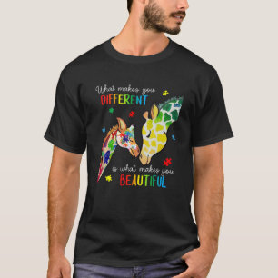 Giraffe What Makes You Different Autism Awareness T-Shirt