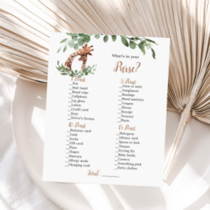 Giraffe What's in your purse game