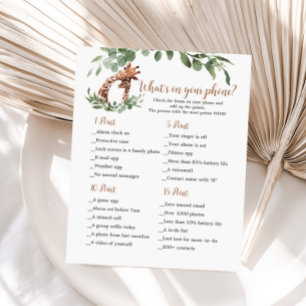 Giraffe what's on your phone game