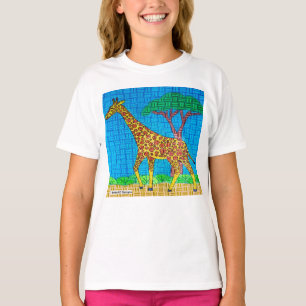 Giraffe (white) - Girl's Basic T-Shirt