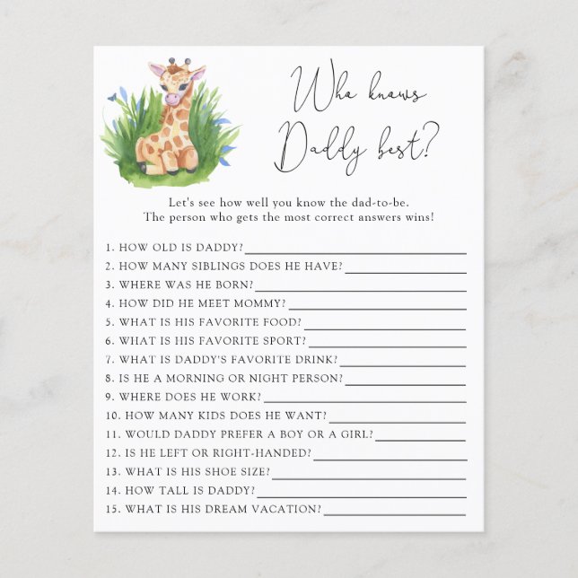 Giraffe - Who knows DADDY best (Front)