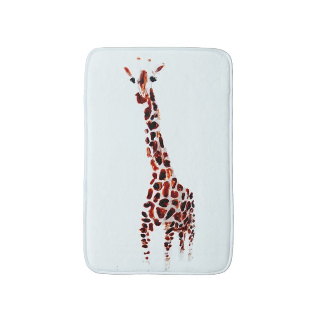 Giraffe Wild Animal Art Bath Mat (Front Vertical)