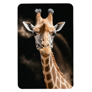 Giraffe Wild Animal Elegant Dramatic Portrait Art Magnet
