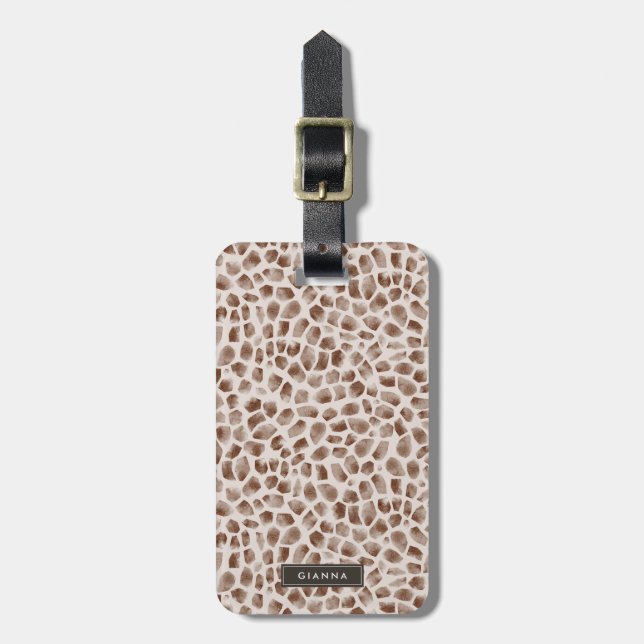 Giraffe Wild Animal Skin Pattern Luggage Tag (Front Vertical)
