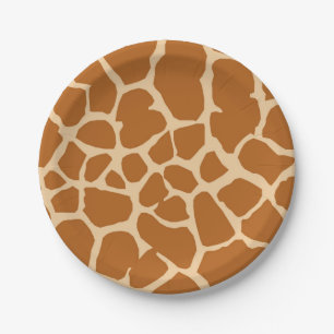 Giraffe wild jungle safari animal paper plate
