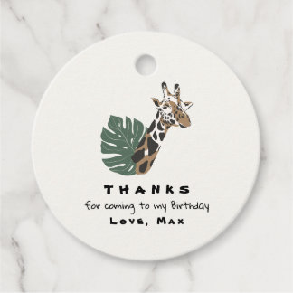 Giraffe Wild One Favour Tags