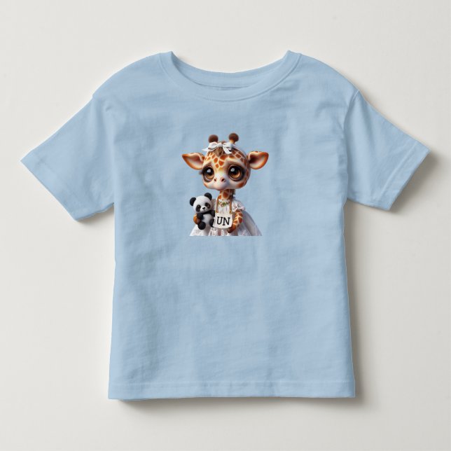  Giraffe with a Panda  Toddler T-Shirt (Front)