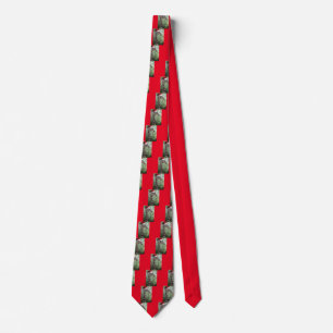 Giraffe with a Santa Claus Hat on Tie