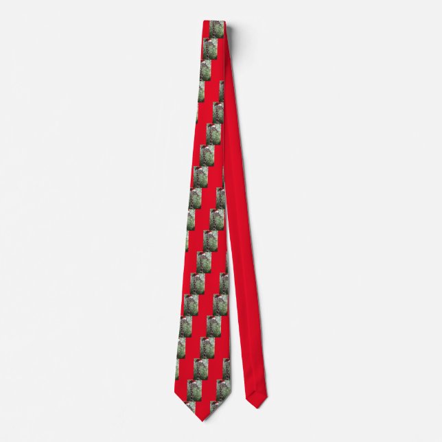 Giraffe with a Santa Claus Hat on Tie (Front)