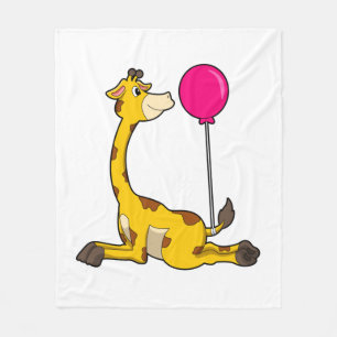 Giraffe with Balloon Fleece Blanket