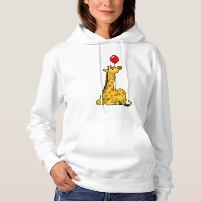 Giraffe with Balloon Hoodie (Front)