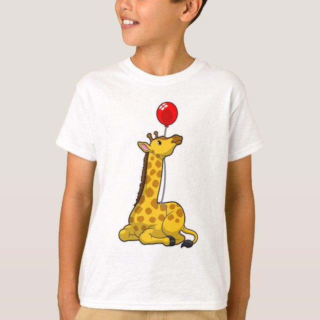 Giraffe with Balloon T-Shirt (Front)