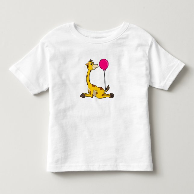 Giraffe with Balloon Toddler T-Shirt (Front)