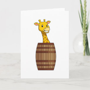 Giraffe with Barrel Card