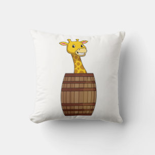 Giraffe with Barrel Cushion
