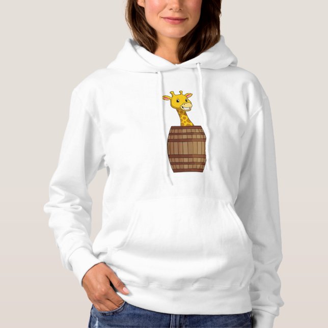 Giraffe with Barrel Hoodie (Front)