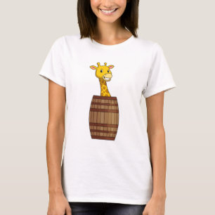 Giraffe with Barrel T-Shirt
