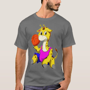 Giraffe with Basketball T-Shirt