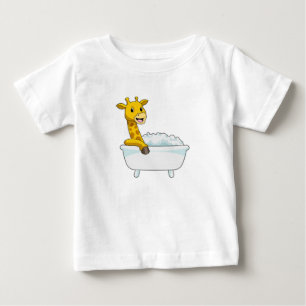 Giraffe with Bathtub with Foam Baby T-Shirt