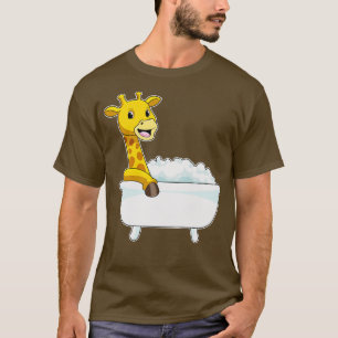 Giraffe With Bathtub With Foam T-Shirt