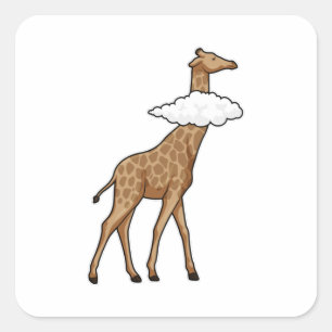 Giraffe with Cloud Square Sticker