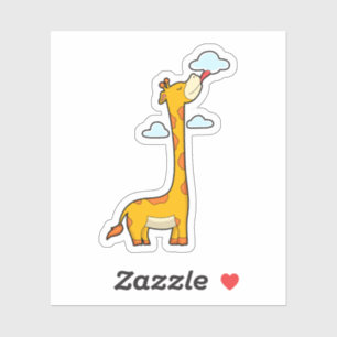 Giraffe with Clouds