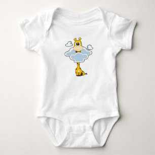 Giraffe with Clouds Baby Bodysuit