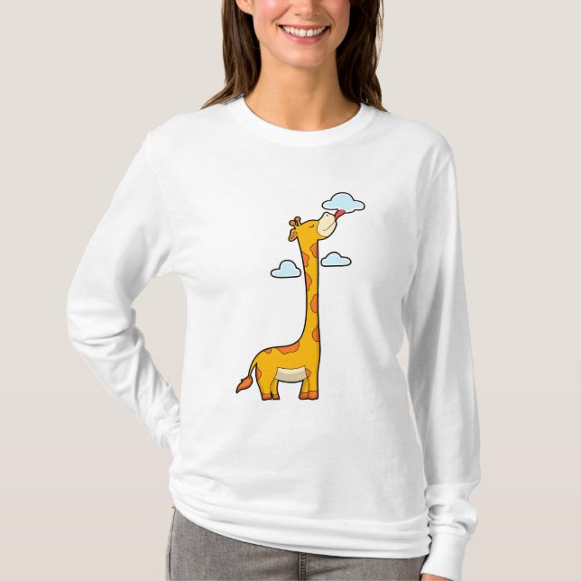 Giraffe with Clouds T-Shirt (Front)